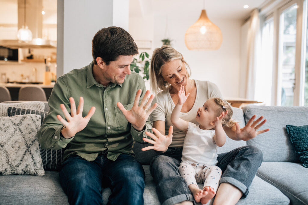 Family portrait at home.