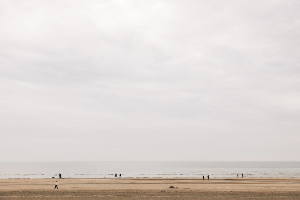 Zandvoort beach, calm sea, cloudy sky